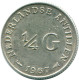 1/4 GULDEN 1967 ANTILLAS NEERLANDESAS PLATA Colonial Moneda #NL11447.4.E.A - Antilles Néerlandaises