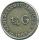 1/4 GULDEN 1963 NETHERLANDS ANTILLES SILVER Colonial Coin #NL11250.4.U.A - Netherlands Antilles