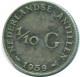 1/10 GULDEN 1959 NETHERLANDS ANTILLES SILVER Colonial Coin #NL12217.3.U.A - Netherlands Antilles