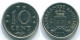 10 CENTS 1971 NETHERLANDS ANTILLES Nickel Colonial Coin #S13424.U.A - Antilles Néerlandaises