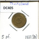 5 PFENNIG 1977 D WEST & UNIFIED GERMANY Coin #DC405.U.A - 5 Pfennig