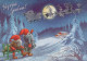 PAPÁ NOEL Feliz Año Navidad GNOMO Vintage Tarjeta Postal CPSM #PBL644.A - Santa Claus