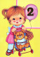 JOYEUX ANNIVERSAIRE 2 Ans FILLE ENFANTS Vintage Postal CPSM #PBT829.A - Geburtstag