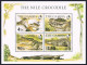 Gambia 515-518, 518A, MNH. Mi 517-520, 521-524 Bl.10. WWF 1984. Nile Crocodile. - Gambia (1965-...)