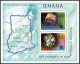 Ghana 503-506,507,MNH.Mi 520-523,Bl.51.WMO-100,1973.Space Research,Satellite,Map - Préoblitérés