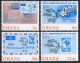 Ghana 512-515,515a, NH. Michel 548-551, Bl.55. UPU-100. Envelopes, Cape Hare, - Precancels