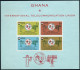 Ghana 204-207,207a Sheet, MNH. Michel 210-213, Bl.17. ITU-100, 1965.Emblem, Flag - Voorafgestempeld