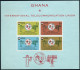 Ghana 204-207,207a Sheet, MNH. Michel 210-213, Bl.17. ITU-100, 1965.Emblem, Flag - Precancels