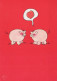 MAIALE Animale Vintage Cartolina CPSM #PBR773.IT - Pigs