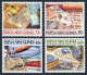 Papua New Guinea 627-630,631,MNH. Post Office-100,1985.Stamp On Stamp,Ship,Plane - Guinea (1958-...)