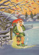 SANTA CLAUS Happy New Year Christmas Vintage Postcard CPSM #PAU568.GB - Santa Claus