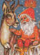 PÈRE NOËL Bonne Année Noël Vintage Carte Postale CPSM #PBL205.FR - Santa Claus