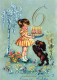 HAPPY BIRTHDAY 6 Year Old GIRL CHILDREN Vintage Postal CPSM #PBT767.GB - Anniversaire