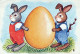 EASTER RABBIT EGG Vintage Postcard CPSM #PBO567.GB - Easter