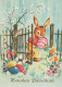 EASTER RABBIT EGG Vintage Postcard CPSM #PBO380.GB - Easter