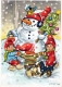 Happy New Year Christmas CHILDREN SNOWMAN Vintage Postcard CPSM #PAY661.GB - New Year