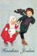 Happy New Year Christmas CHILDREN Vintage Postcard CPSM #PAW508.GB - New Year