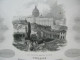 Italy 4x Antique Engraving Rome Vaticano Forum Genova Monte Viso - Estampes & Gravures