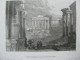 Italy 4x Antique Engraving Rome Vaticano Forum Genova Monte Viso - Prenten & Gravure