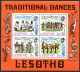 Lesotho 191-194,194a Sheet,MNH.Michel 191-194,Bl.2. Traditional Dances,1975. - Lesotho (1966-...)