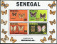 Senegal 555-558,559 Ad Sheet,MNH.Michel 759-762,763-766 Bl.41. Butterflies 1982. - Senegal (1960-...)