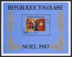 Togo 1448-1451,1452,MNH.Michel 2037-2040,Bl.299. Christmas 1987.Poussin,Cranach, - Togo (1960-...)