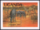 Uganda 371-374,375, MNH. Mi 361-364, Bl.41. WWF-1983. Elephants, Zebra,Giraffes. - Uganda (1962-...)