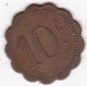11 Aude . Ouveillan , Commerçants Réunis 10 Centimes, En Laiton - Monetary / Of Necessity