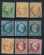 A-744: FRANCE:   Lot "NAPOLEON" Obl  N°12-13A-13B-14A(pli)-14B(à Laver)-15-16-17A-17B - 1853-1860 Napoleon III