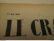 WWI Rare Journal Le Crapouillot (né  dans Les Tranchées ) Format 25 Cm  X 33 Cm  - 1 Er Mai 1920   1er Page Détachée - Französisch