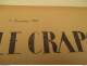 WWI Rare Journal Le Crapouillot (né  dans Les Tranchées ) Format 25 Cm X 33 Cm -   -1er Novembre1919 - très Bon état - Französisch