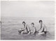Old Real Original Photo - 3 Naked Boys On A Floating Mattress - Ca. 8.5x6 Cm - Anonymous Persons