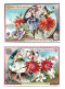 S 556, Liebig 6 Cards, Fleurs Et Femmes ( Small Stickers On The Backsides)(ref B12) - Liebig