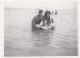 Old Real Original Photo - Naked Man Woman Little Boy In The Sea - Ca. 8.5x6 Cm - Anonymous Persons
