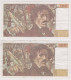 France 100 Francs Delacroix 1981 TB ++ .Lot De 2 Billets. - 100 F 1978-1995 ''Delacroix''