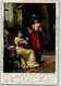 39835211 - Querfloete Frau Mandoline Sign. Voelcker Robert Ein Duett Lithographie Kuenstlerkarte - Sonstige & Ohne Zuordnung