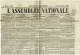 75 PARIS Journal L'Assemblée Nationale Du 21/10/1850  Droit Fiscal/postal De Timbre De 5 C SEINE Journal Complet TTB - Journaux