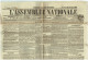 75 PARIS Journal L'Assemblée Nationale Du 25/10/1850  Droit Fiscal/postal De Timbre De 6 C  SEINE Journal Complet TTB - Journaux