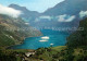 73843298 Geiranger Norge Panorama Fjord Faehren Berge  - Norway