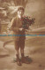 R059715 Boy Holding Flowers In His Hand. Old Photography - World
