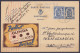 EP CP Publibel 549 "Olinda" 50c Bleu + N°426 Càd MOUSTIER-SUR-SAMBRE /17. IV 1944 Pour ATHENES Grèce - Flam. Censure All - Guerre 40-45 (Lettres & Documents)