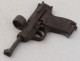 PENDANT Pistol WW2 WwII WW1 WwI GUN German Parabelum Bronze 43x31x7 Mm 13.62 G - Decorative Weapons