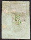 GREECE 1872-76 Large Hermes Head Meshed Paper Issue 5 L Grey Green Vl. 53 B - Oblitérés