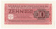 10 REICHSMARK VERRECHNUNGSSCHEIN FUR DEUTSCHE WERMACHT BERLIN 15/09/1944 QFDS - Allied Occupation WWII