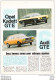 4 Feuillets De Magazine Opel Kadett 1973, GT/E 1976, - Publicités