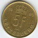 Luxembourg 5 Francs 1990 KM 65 - Luxembourg