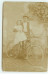 Carte Photo - Homme Près D'une Fillette Assise Sur Un Vélo - To Identify