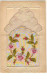 Carte Brodée Avec Pochette - Fleurs Roses - Embroidered