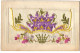 Carte Brodée Avec Rabat - Violettes - Embroidered