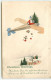 Christmas Greetings - Père Noël Dans Un Avion Lançant Des Cadeaux Au-dessus D'un Village - Autres & Non Classés